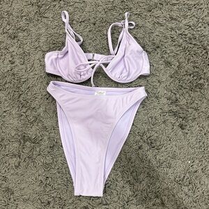 PURPLE UNDERWIRE BIKINI SET